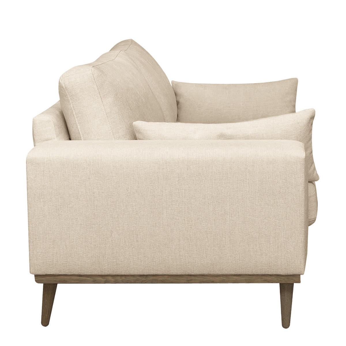 2-SITZER SOFA - Eichefarben/Creme, Eichenholz/Textil (197/81/88cm) - home24