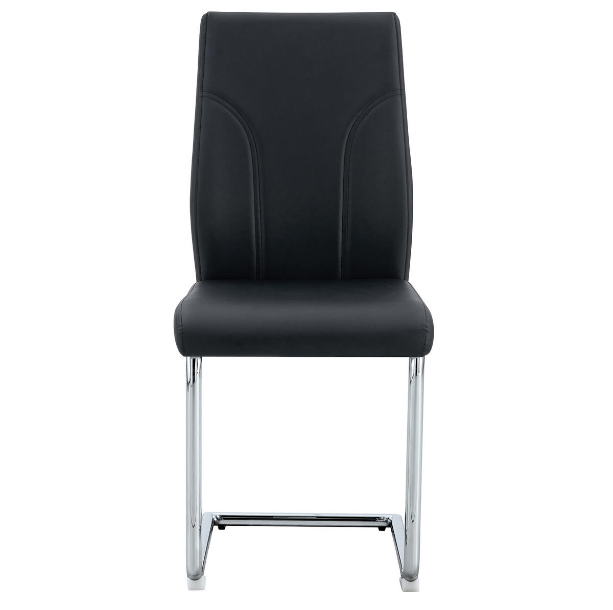 ESSZIMMERSTUHL 2er-Set PU-Leder Schwarz Silber - Schwarz, Metall (40/95/40.6cm) - Meubliv