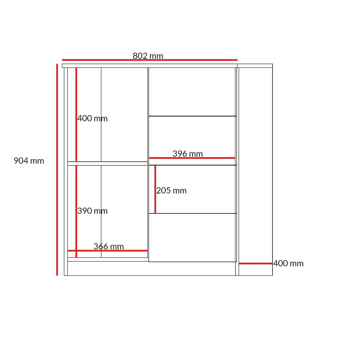 KOMMODE mit Schubladen Billz 4S 80 Kaschmir/Eiche Cremona - Kaschmir/Schwarz, Holzwerkstoff/Kunststoff (80/90/40cm) - mzm24