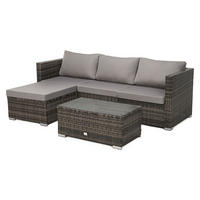 GARTENLOUNGE Queens Braun - Braun/Grau, Kunststoff - SVITA