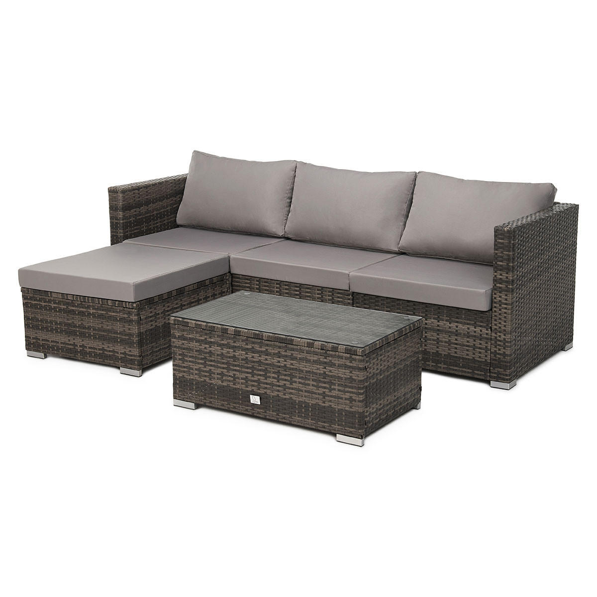 GARTENLOUNGE Queens Braun - Braun/Grau, Kunststoff - SVITA