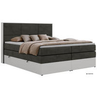 POSTEL BOXSPRING DELVIT KING 140/200 - Tmavě šedá Samet - Topper Visco - H3 - černá/tmavě šedá, textil/plast (140/200cm) - MKS