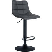 BARHOCKER James Kunstleder schwarz grau - Schwarz/Grau, Kunststoff/Metall (43/108.5/46.5cm) - TPFLiving