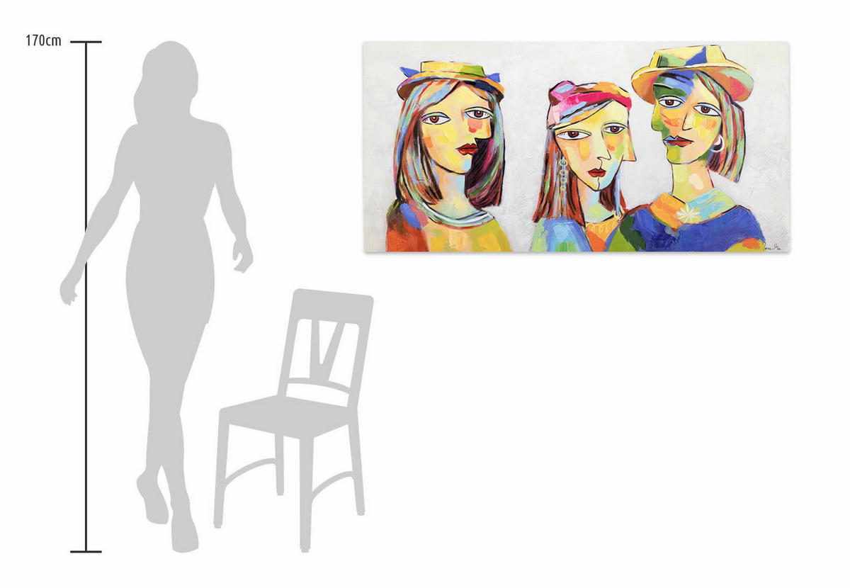 ACRYLBILD HANDGEMALT 120/60 cm - Multicolor, Holz/Textil (120/60cm) - KUNSTLOFT