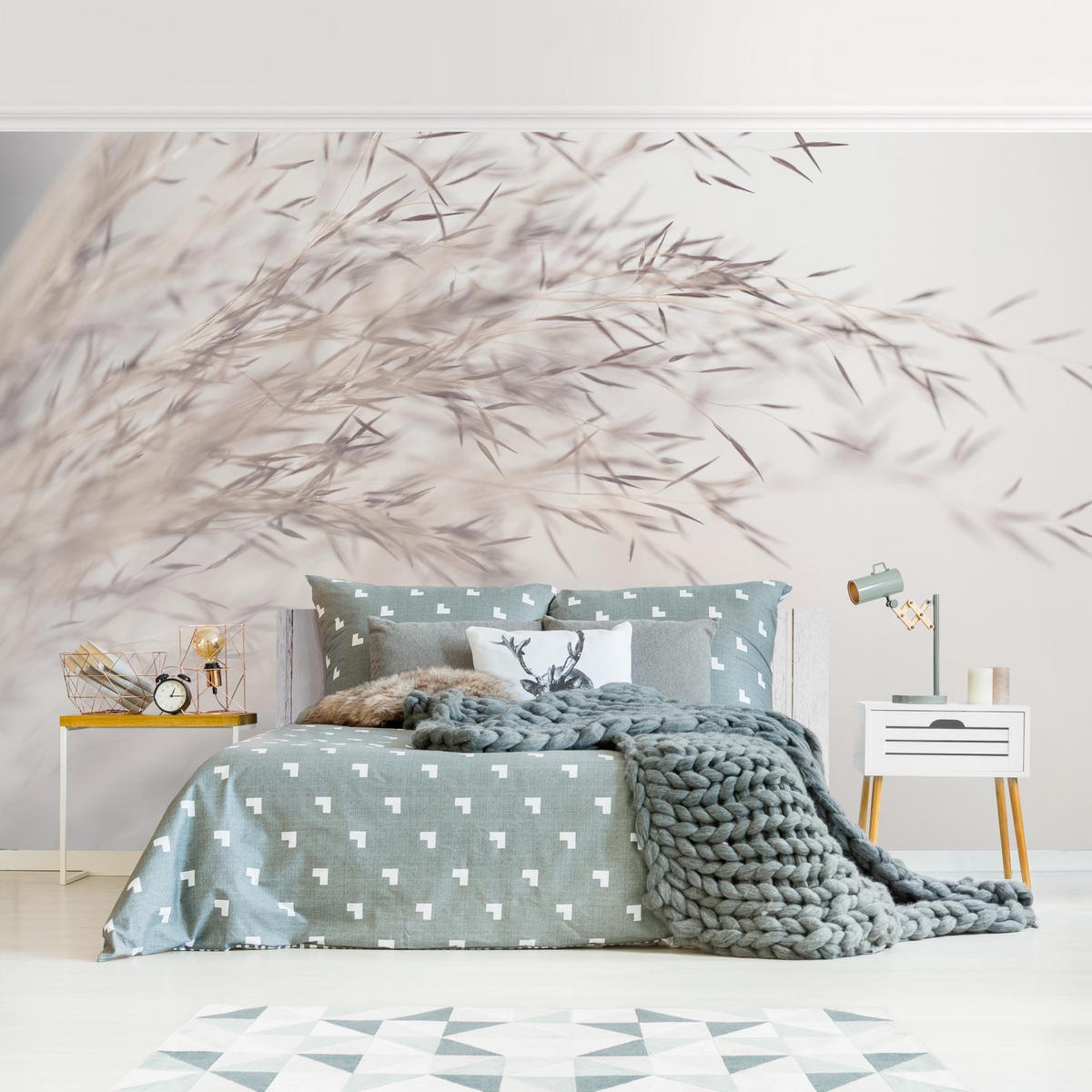 FOTOTAPETE Wiesengras Close Up 288/190 cm - Eichefarben, Papier (288/190cm) - Bilderwelten