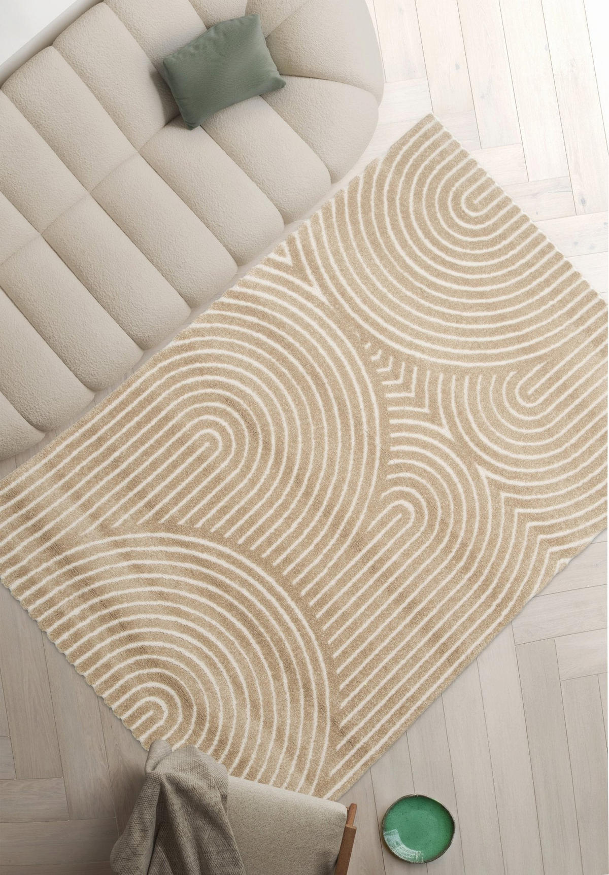 TEPPICH sehr weich mit Relief-Effekt bruin - Braun, Textil (120/170cm) - AFK Living