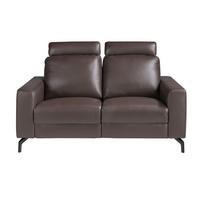 2-SITZER-RELAXSOFA aus schokoladenbraunem Leder - Kastanienfarben/Dunkelbraun, Leder/Metall (166/89/98cm) - ANGEL CERDA