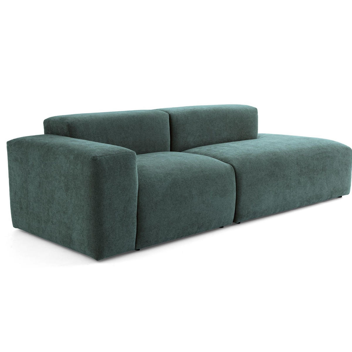 3-SITZER modulares Sofa HEAVEN SET 1 Rechts, Breite 255 cm Webstoff Dunkelgrün - Dunkelgrün/Schwarz, Holz/Kunststoff (102/71/255cm) - Muffo