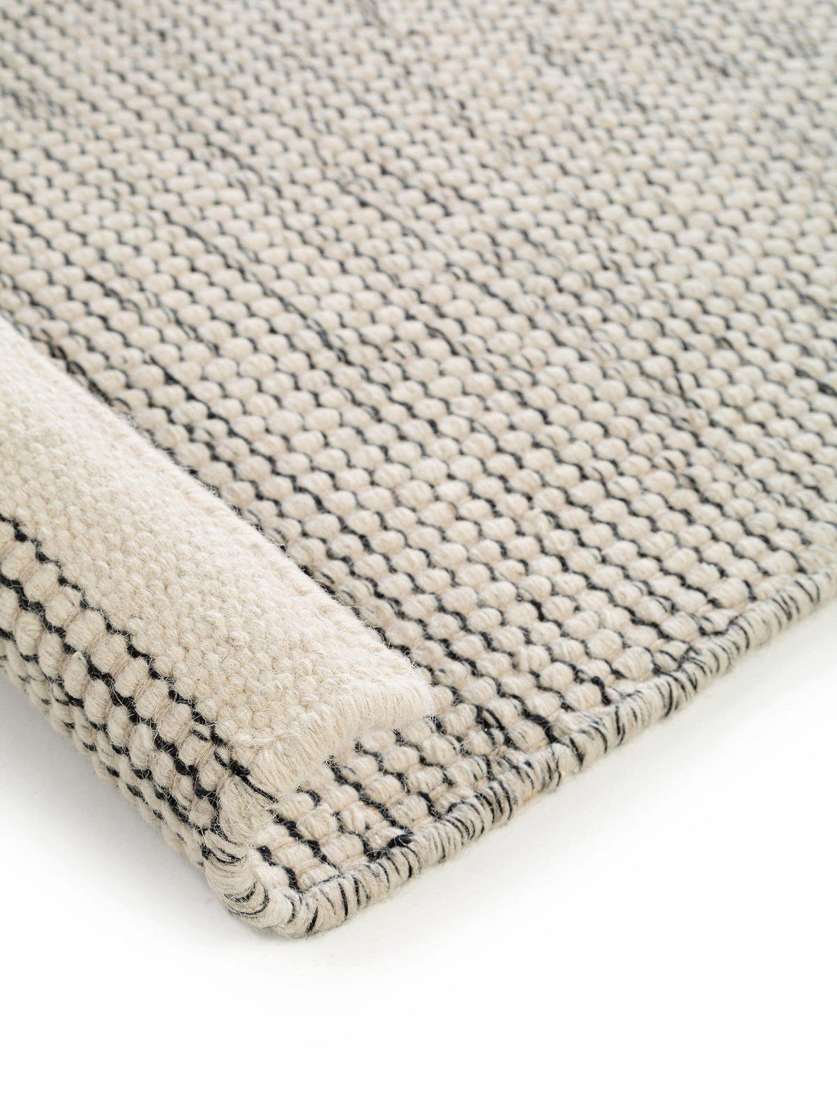 WOLLTEPPICH Rocco Beige/Schwarz 140x200 cm - Beige, Textil (140/200cm) - benuta Pure