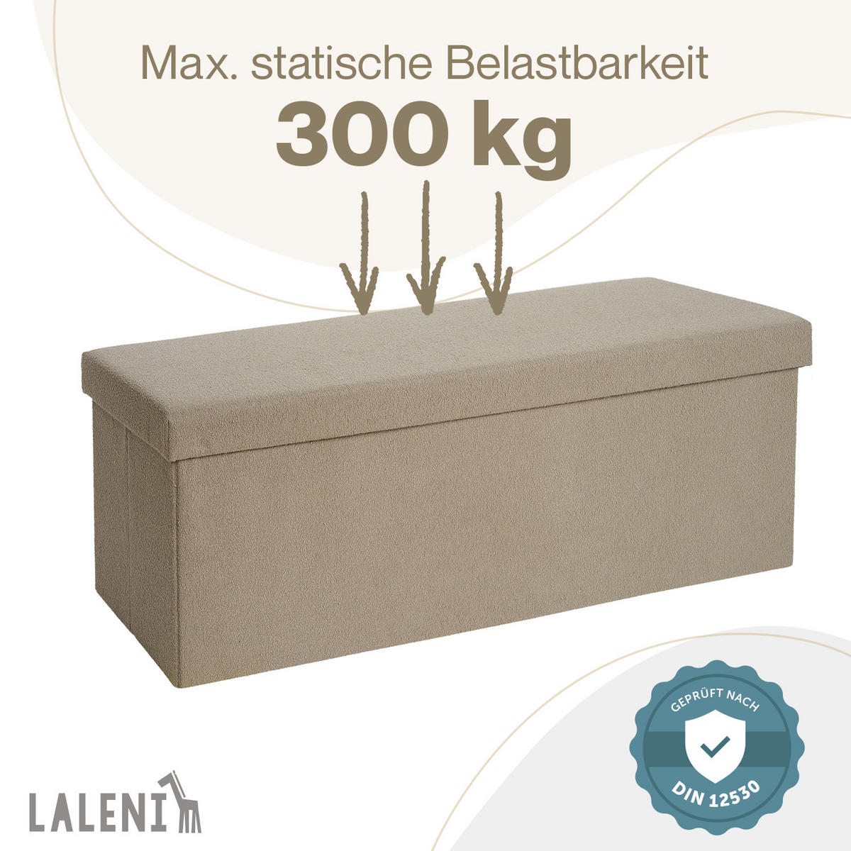 SITZBANK 110/38/38 cm, faltbar, Taupe - Taupe, Kunststoff (38/38/110cm) - Laleni