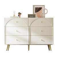 KOMMODE 120/40/85 cm aus Holzwerkstoff und Metall mit 6 Schubladen Creme-Weiß - Creme, Holz (120/40/85cm) - Modenvie