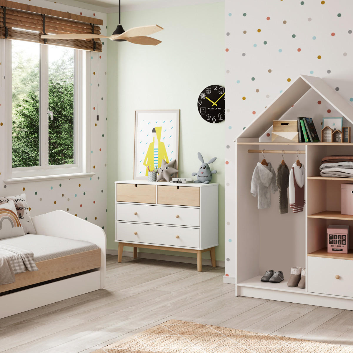 KOMMODE Estefania Weiß 100/40/81 cm - Weiß, Holz (40/81/100cm) - Calicosy