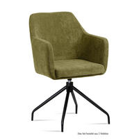 ARMLEHNSTUHL drehbar (2er-Set) Donnie 57x87x60 Schwarz/Olivgrün - Schwarz/Olivgrün, Kunststoff (60/87/57cm) - 58aufmkessel