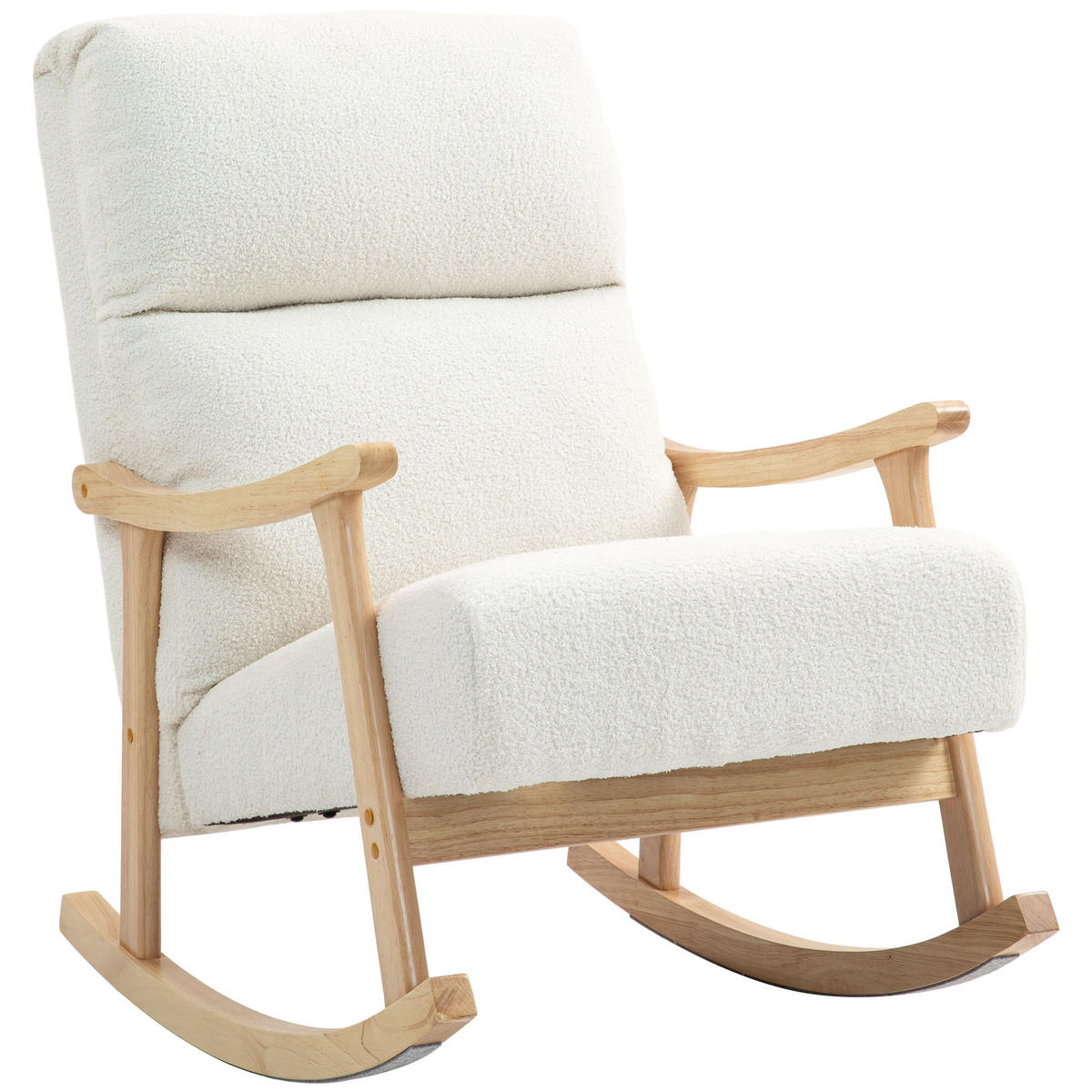 SCHAUKELSTUHL DE-07532 mit Samtoptik und ergonomischer Rückenlehne Cremeweiß - Creme, Metall (65/98/90cm) - ComfortXL
