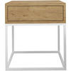NACHTSCHRANK Kay 45/50/35 eiche Wotan - Eiche Wotan/Weiß, Holzwerkstoff/Metall (45/50/35cm) - Beautysofa