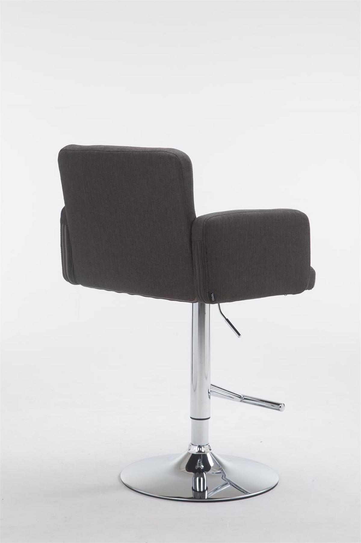 BARHOCKER Lausanne, Gestell Metall in Chromoptik, Stoff Dunkelgrau - Chromfarben/Dunkelgrau, Textil/Metall (60/100/56cm) - TPFLiving