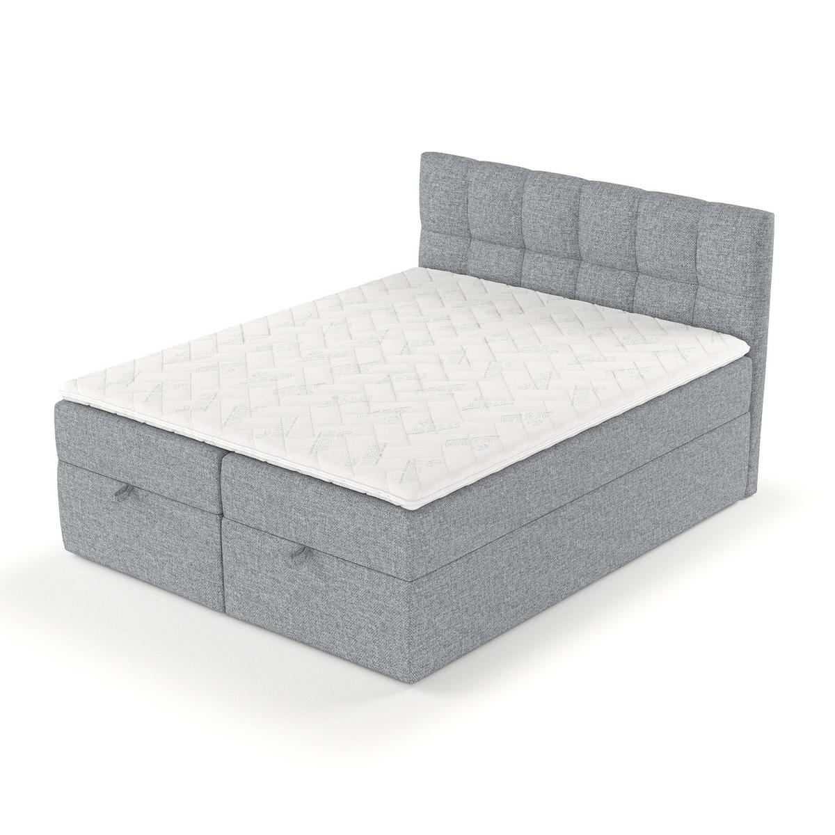 BOXBETT Shay Grau 180/200 cm - Schwarz/Grau, Holz/Holzwerkstoff (180/200cm) - Maison de Reve