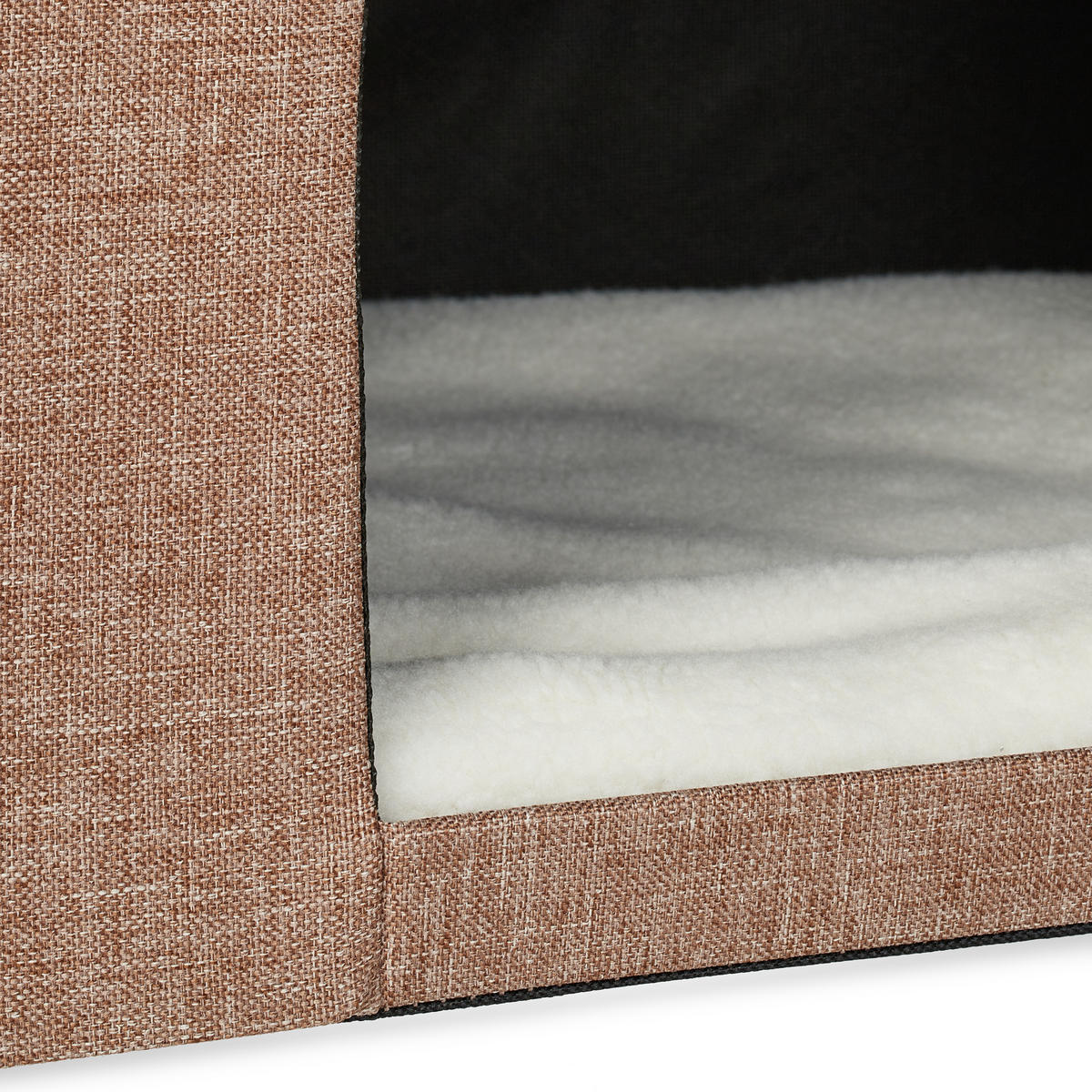 KATZENHÖHLE - Hellbraun, Holzwerkstoff/Textil (74.5/38.5/37cm) - Relaxdays