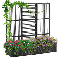 POLYRATTAN Hochbee, Schwarz - Schwarz, Metall (103/29/103cm) - Outsunny