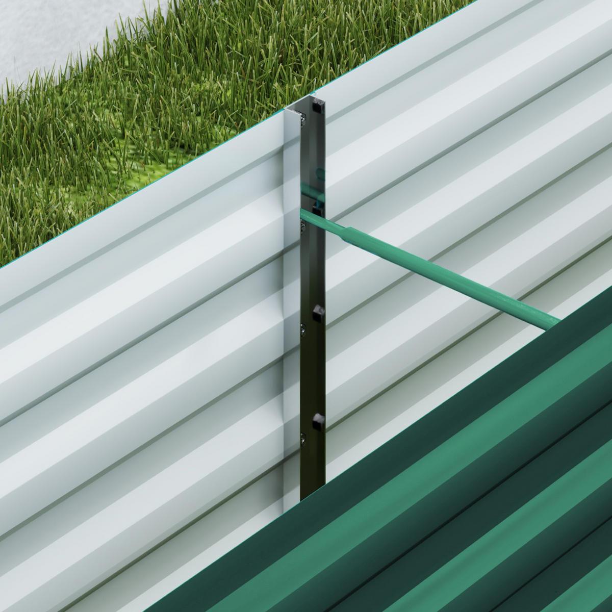 HOCHBEET DE-12178 240/40/45 cm offener Boden Grün - Grün, Metall (240/45/40cm) - ComfortXL