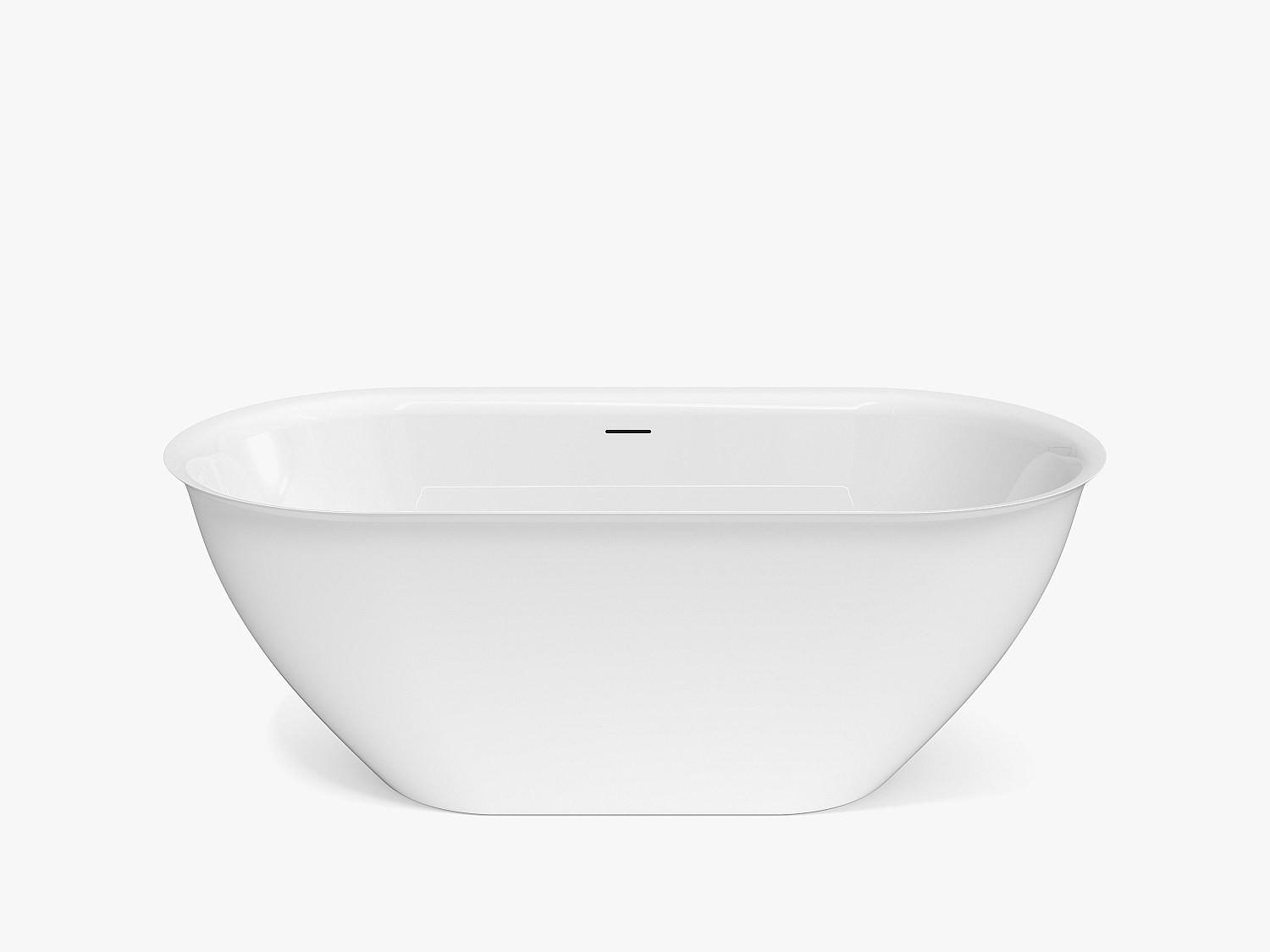 FREISTEHENDE Badewanne - 160 cm x 80 cm - Acryl - Weiß SORTINO - Weiß, Kunststoff (160/58/80cm) - Vente-Unique