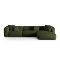 ECKSOFA modular rechts Martina aus strukturiertem Stoff grün 3 Sitzplätze - Grün, Textil (176/332cm) - Micadoni