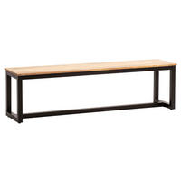 ESSZIMMERBANK Massivholz Metall Loft-Stil ohne Lehne, Akazie 120x40x45 cm - Schwarz/Braun, Holz/Metall (120/45/40cm) - KADIMA DESIGN