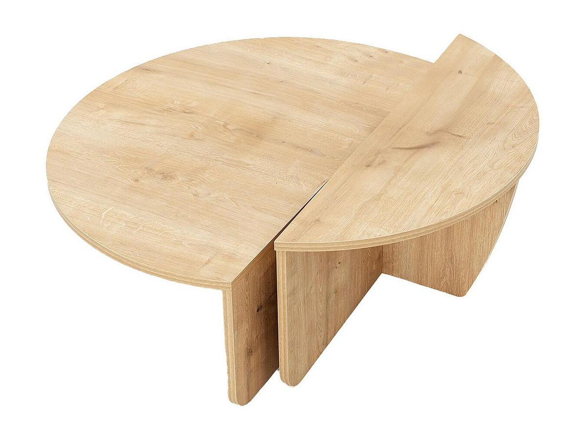 COUCHTISCH 2-teilig - Naturfarben hell - ALOEVA - Naturfarben, Holz (90/60/30cm) - Vente-Unique