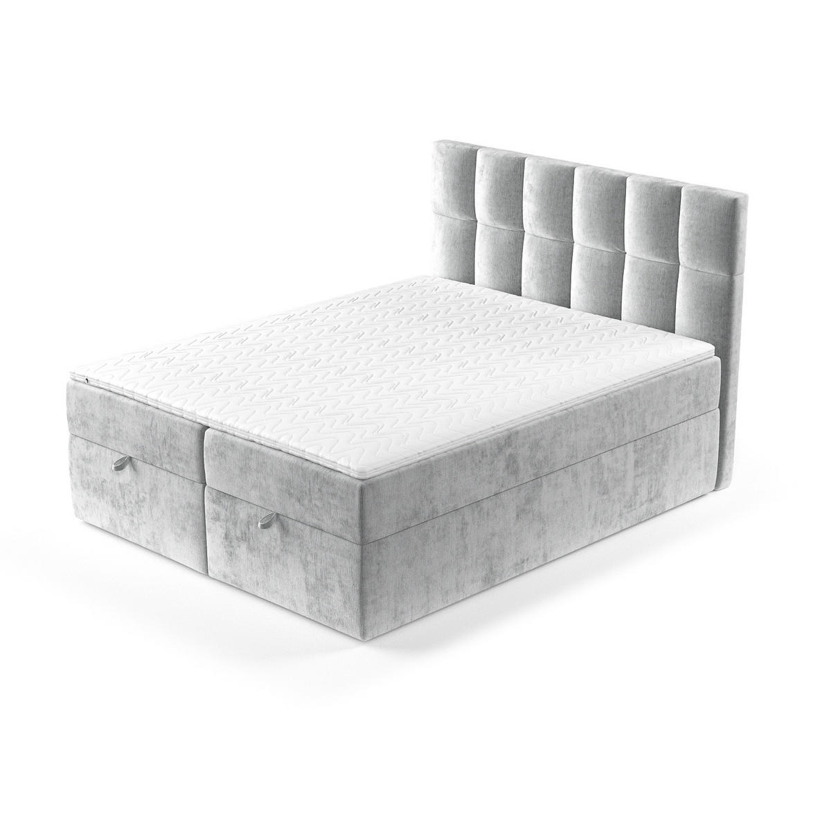BOXBETT Essence Hellgrau 160/200 cm - Hellgrau/Schwarz, Holz/Holzwerkstoff (160/200cm) - Maison de Reve