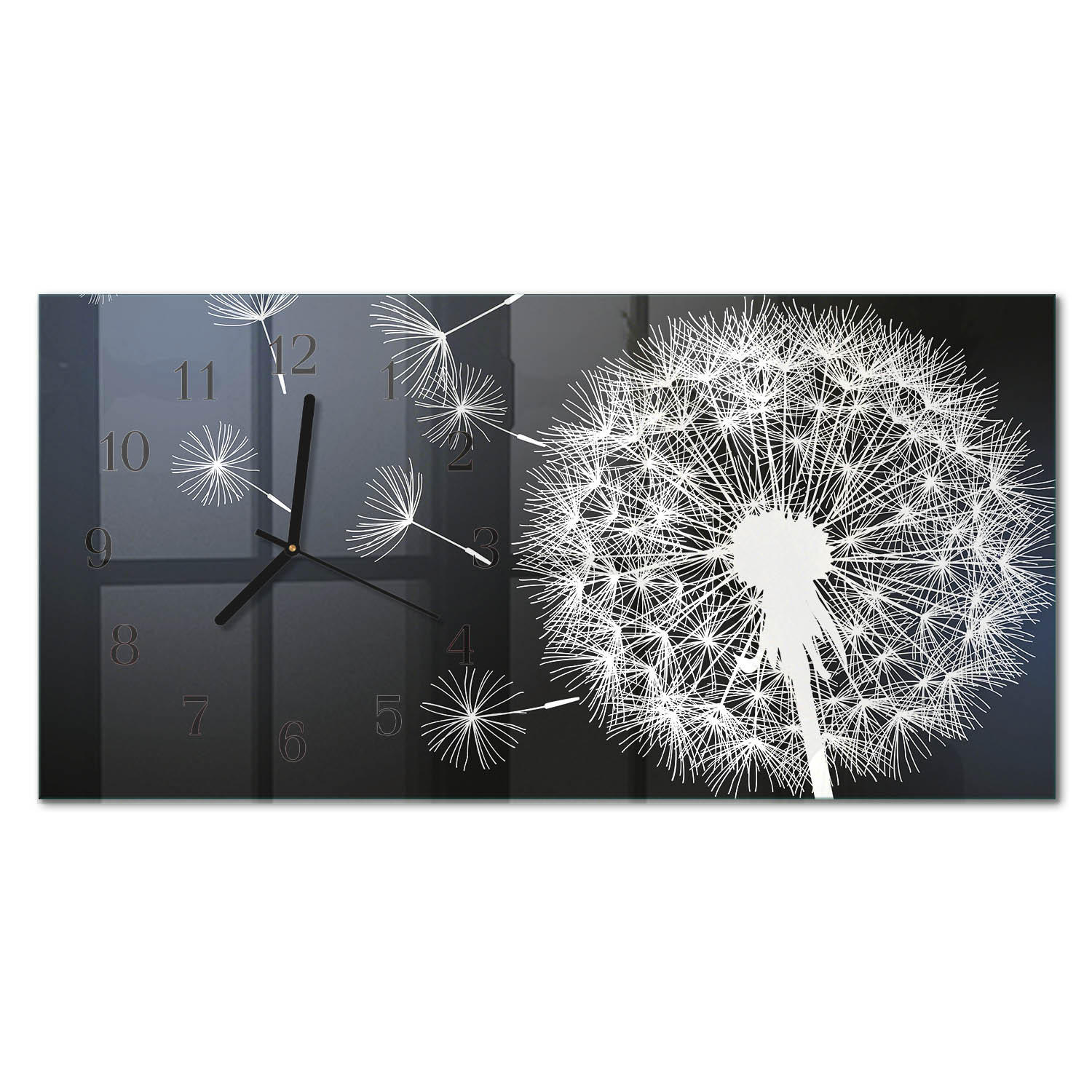 WANDUHR 60x30 cm - Abstraktion - Dunkelblau, Glas (60/30/0.4cm) - TULUP