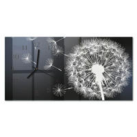WANDUHR 60x30 cm - Abstraktion - Dunkelblau, Glas (60/30/0.4cm) - TULUP