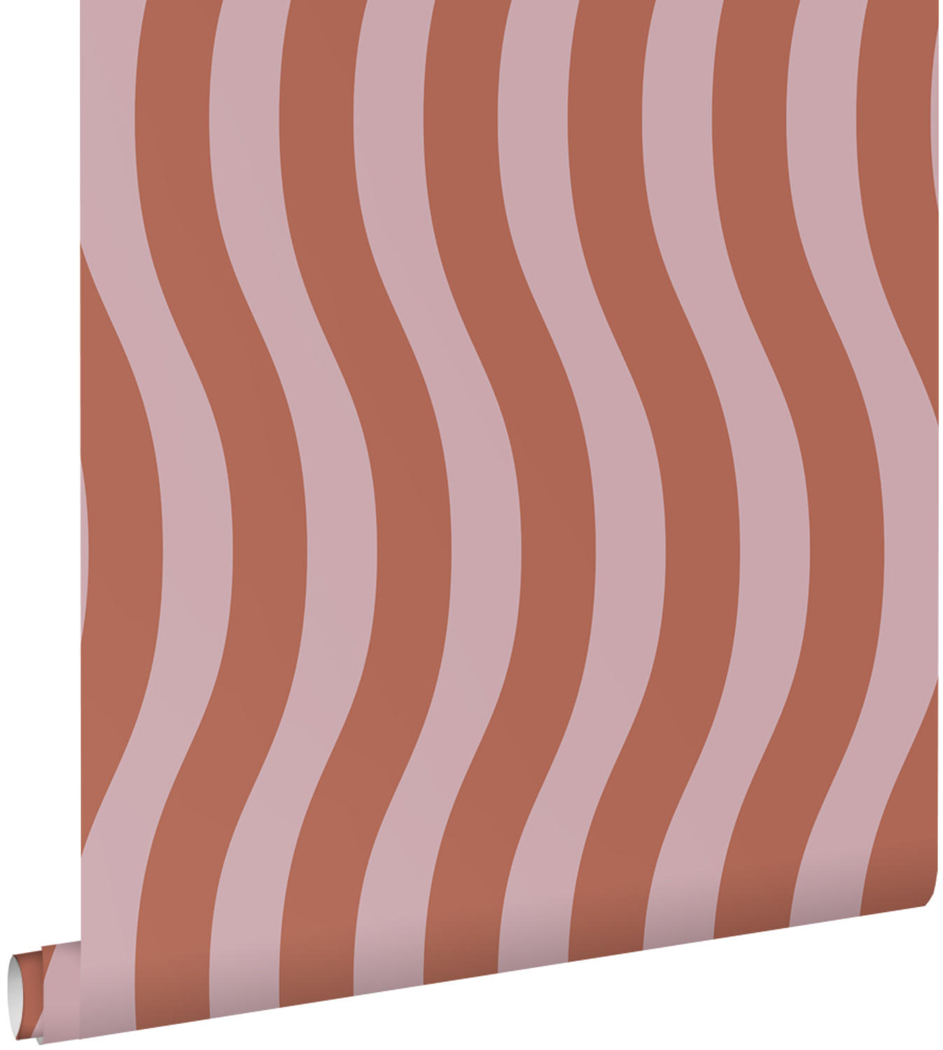 TAPETE wellenförmige Streifen 50 x 900 cm - Terracotta, Papier (50/900cm) - ESTAhome