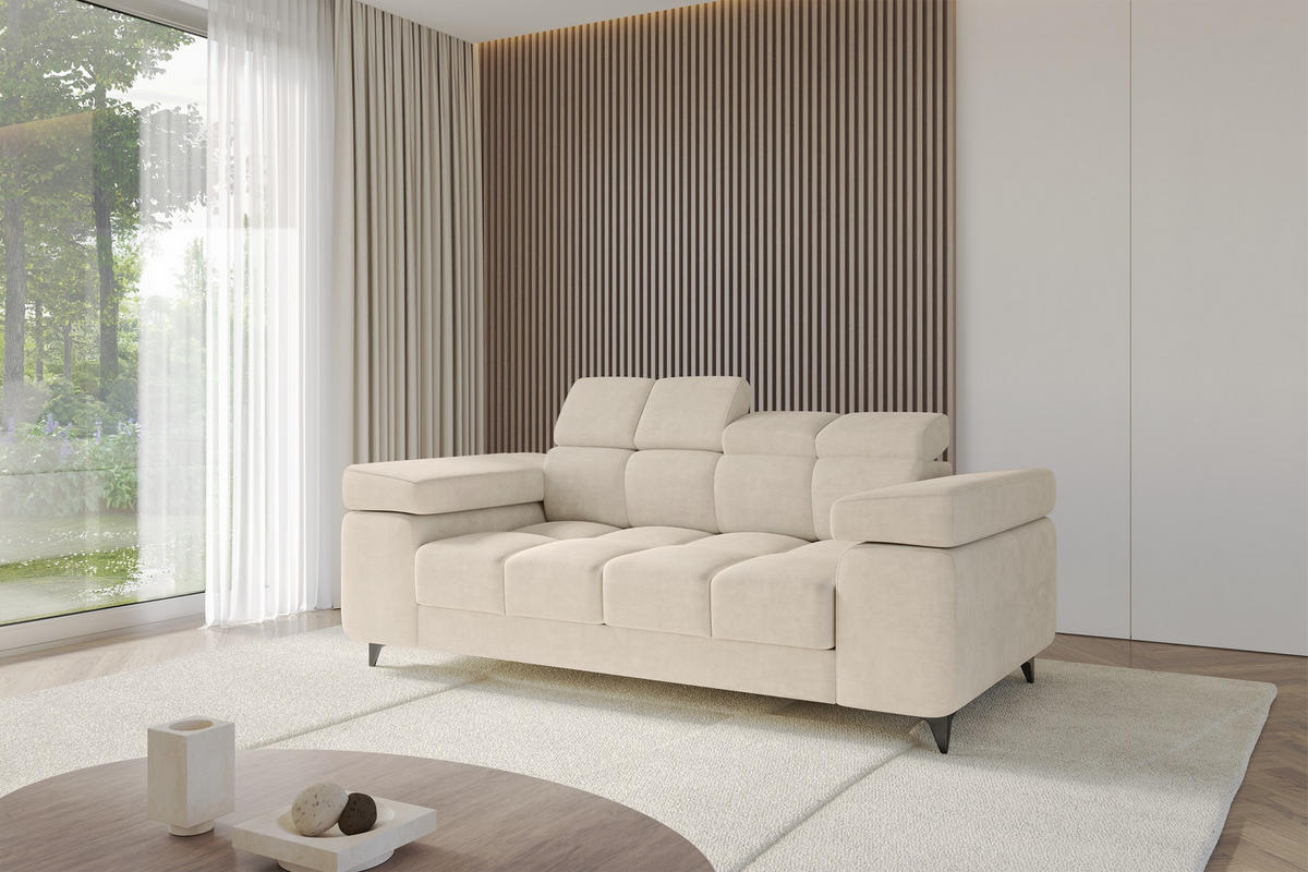 SOFA 2-Sitzer LORD-S1 194x97x90 cm Beige Samt - Sahara, Holzwerkstoff/Textil (194/90/97cm) - ALTDECOR