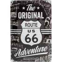 BLECHSCHILD 20/30 cm Highway 66 The Original Adventure - Multicolor, Metall (20/30/0.2cm) - Nostalgic-Art