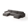 WOHNLANDSCHAFT aus Bouclé-Stoff Witsum U 8 Sitzer, Grau - Grau, Textil (185/70/398cm) - Meblito
