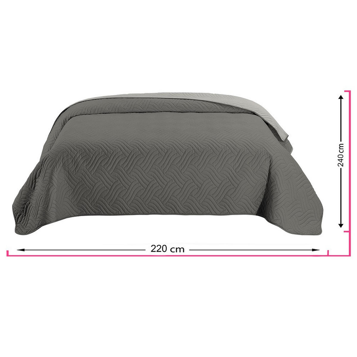 TAGESDECKE Wende-Design grau 220/240 cm Duo-Color - Grau, Textil (220/240cm) - wometo