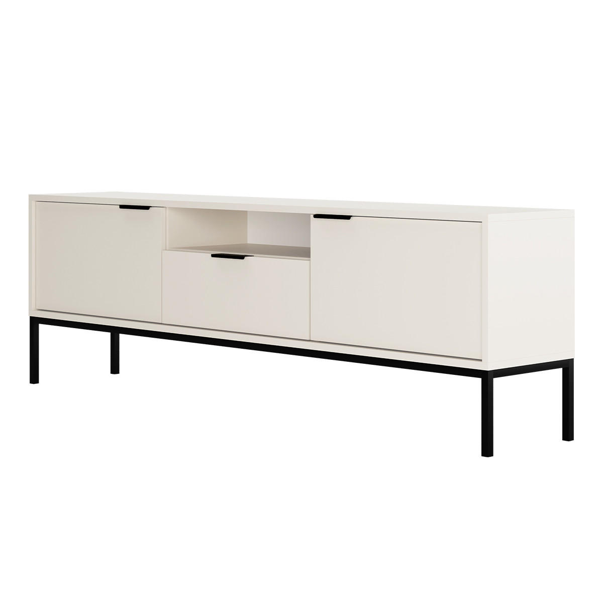 TV-MÖBEL Seattle Weiß - Schwarz, Holzwerkstoff (33/56.4/175cm) - Petits-meubles