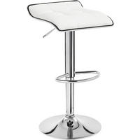 BARHOCKER, Hocker höhenverstellbar, aus PU-Kunstleder Metall - Weiß, Metall (39/83/39cm) - Woltu