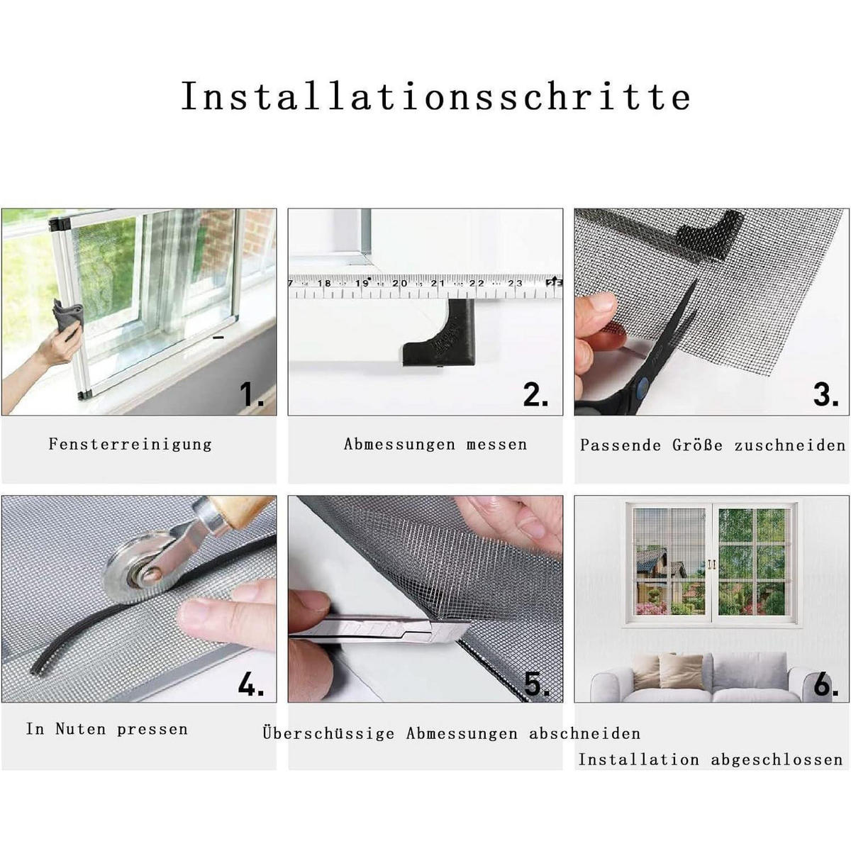 FLIEGENGITTER Ersatznetz Fiberglas Schwarz 120 x 250 cm - Schwarz, Glas (2/32/22cm)