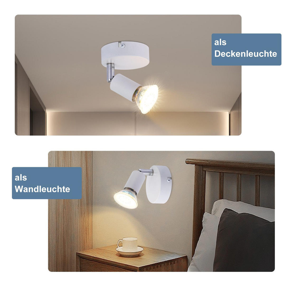 STRAHLER Flensburg 1-flammig 8/8/10 cm - Weiß, Metall (8/8/10cm) - Nettlife