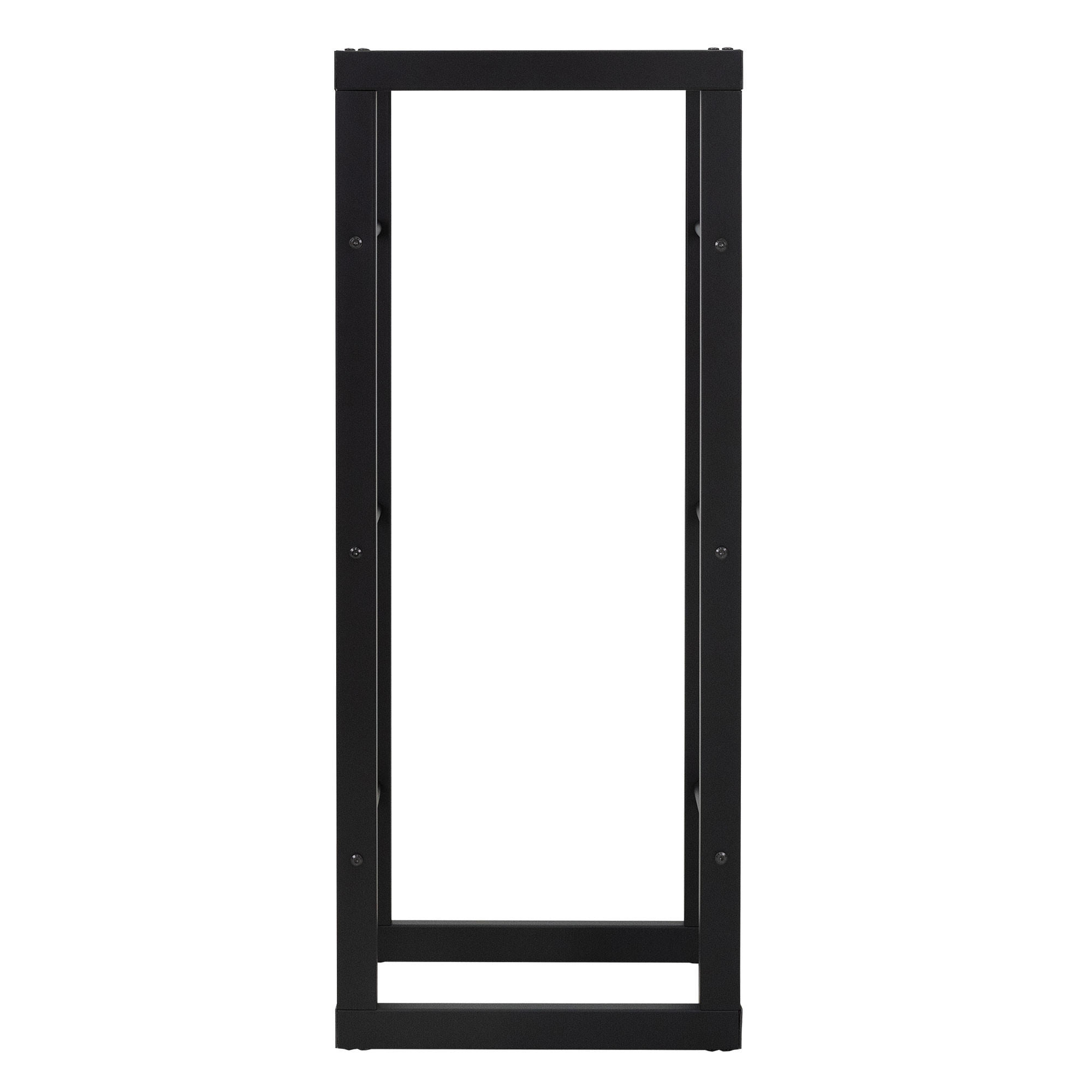 KAMINHOLZREGAL - Schwarz, Metall (25/100/40cm) - ML-DESIGN