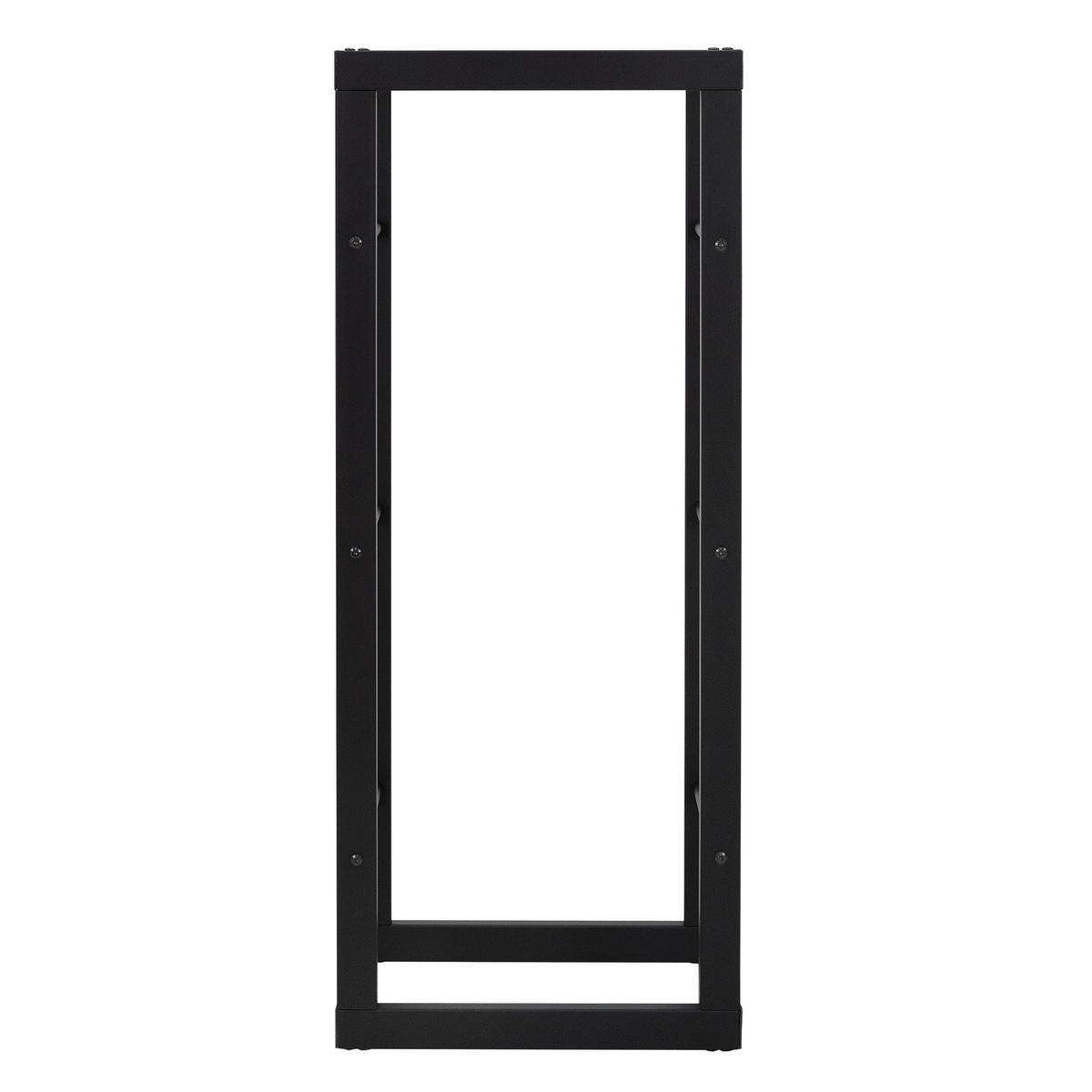 KAMINHOLZREGAL - Schwarz, Metall (25/100/40cm) - ML-DESIGN