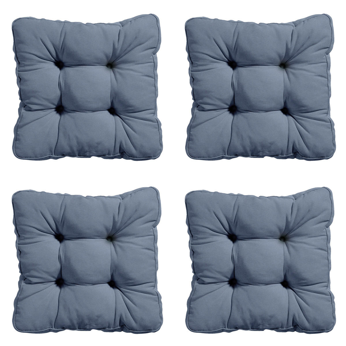 SITZKISSEN Panama 47/47 cm 4er-Set - Blaugrau, Textil (47/8/47cm) - Madison