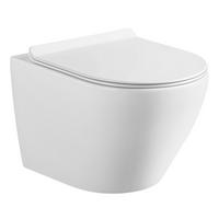 RAUMSPAR-WAND-WC WHR-6051 Weiß spülrandlos inkl. SoftClose-Sitz - Weiß, Keramik (36/36/49cm) - Glasdeals
