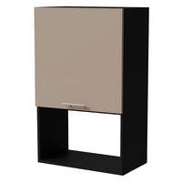 MIKROWELLENUMBAUSCHRANK Brerra W4MK/60 Schwarz / RAL 1019 graubeige Matt 60 /32,5 / 96cm - Graubraun/Schwarz, Holz/Holzwerkstoff (60/96/32.5cm) - Feldmann-Wohnen