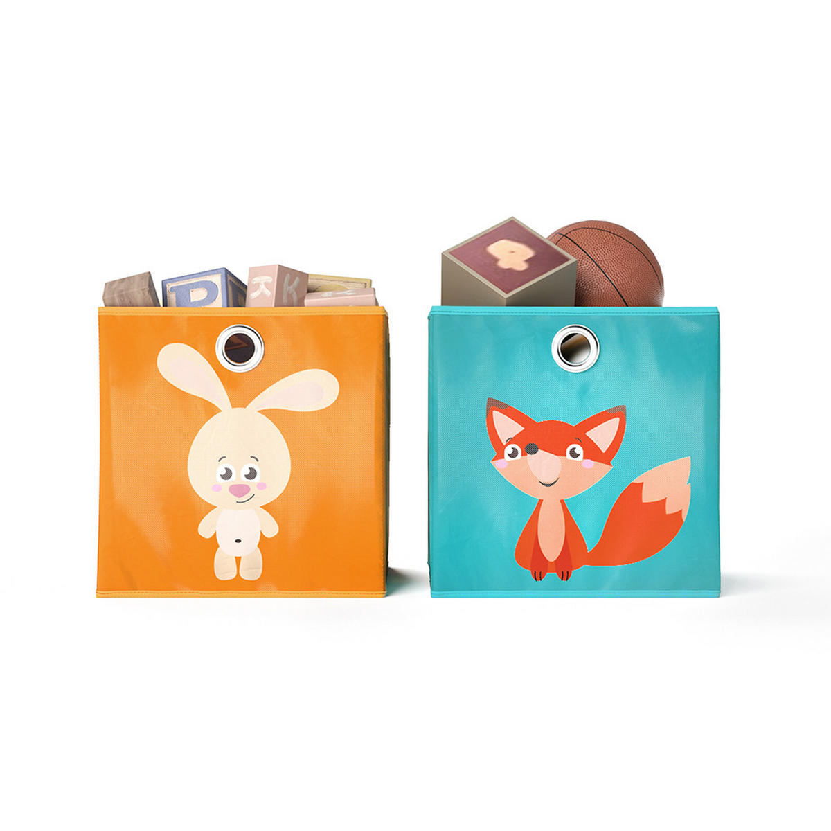 FALTBOX Orange/Blau 30 x 30 cm 2er Set - Blau/Orange, Wellpappe (30/30cm) - Vicco