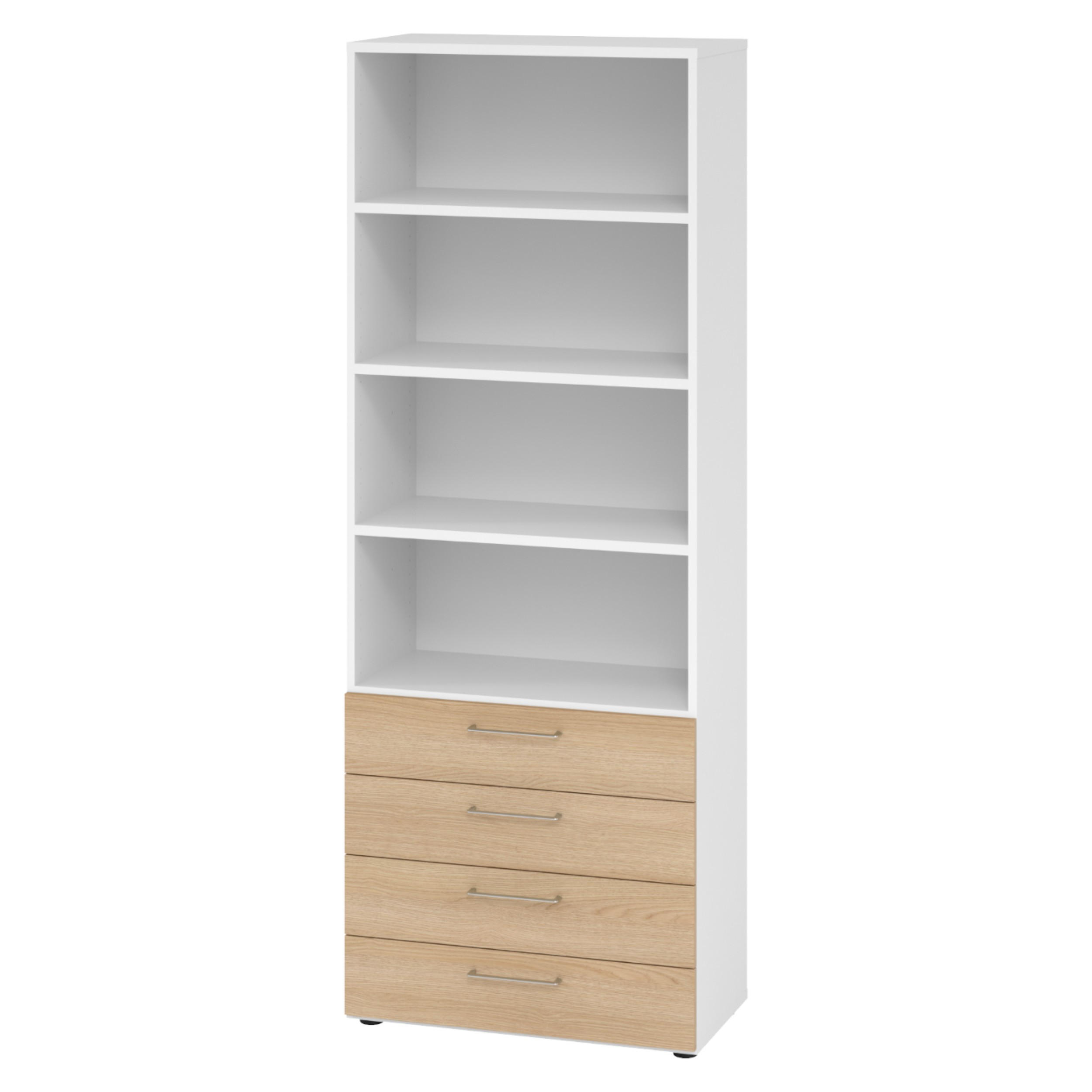 bümö Regal Weiß, Eiche 80x215.6x42 cm