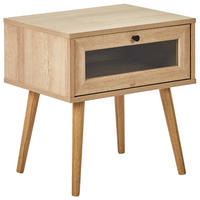 NACHTTISCH Heller Holzfarbton Albany - Hellbraun, Holzwerkstoff (48/51/40cm) - Beliani