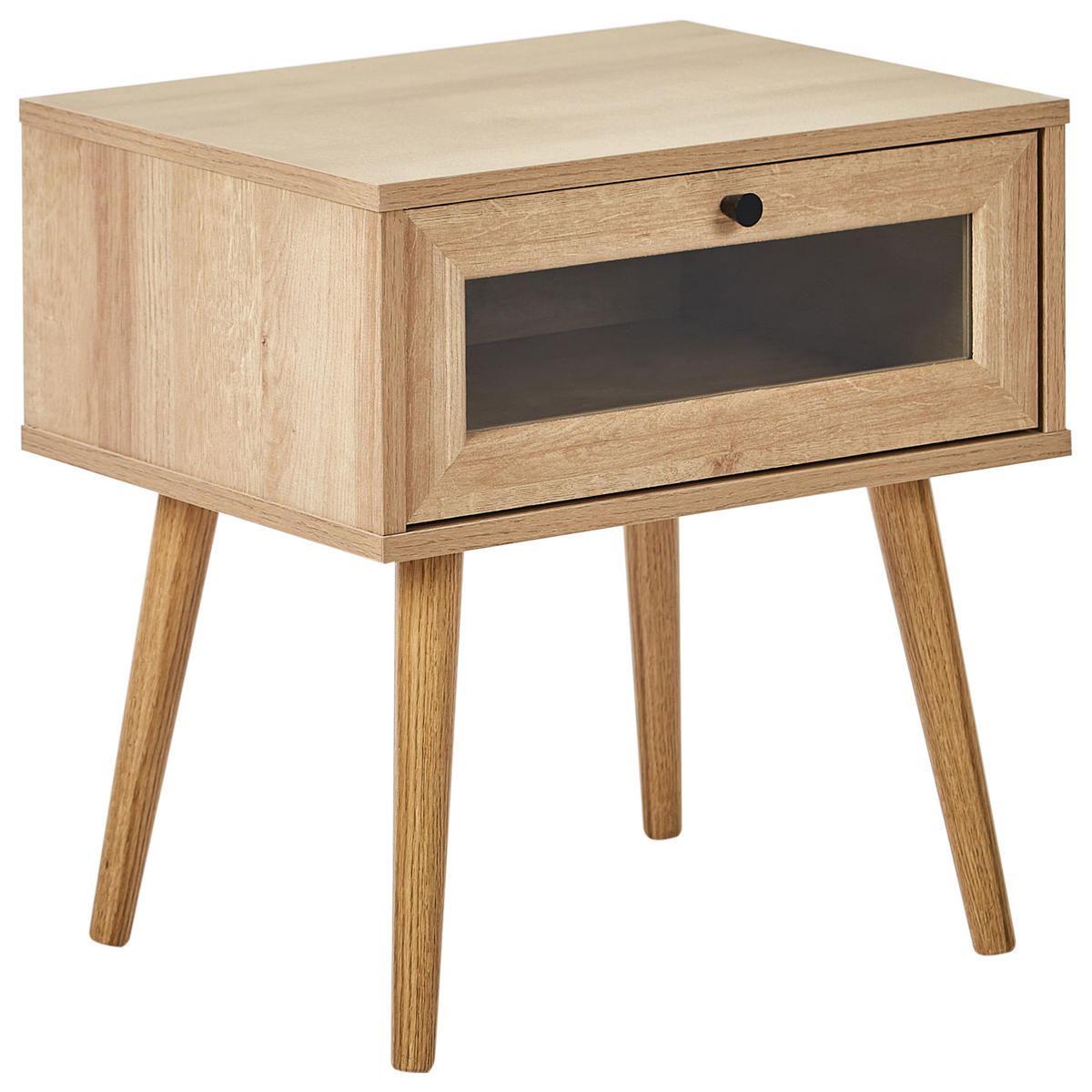 NACHTTISCH Heller Holzfarbton Albany - Hellbraun, Holzwerkstoff (48/51/40cm) - Beliani