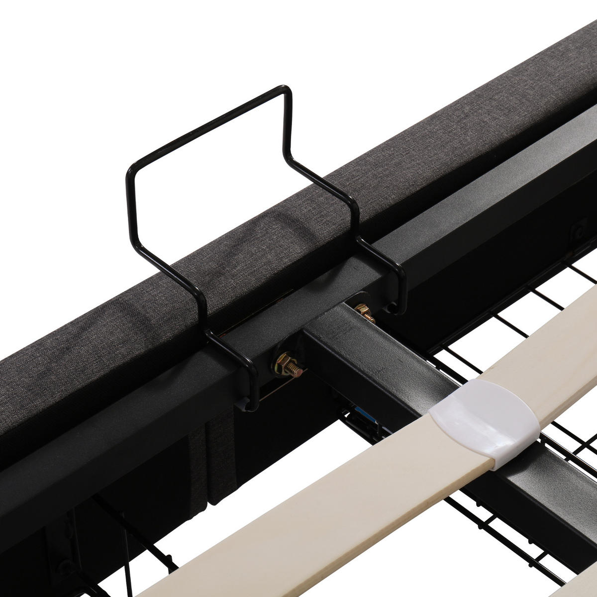 STAURAUMBETT 180/200 cm DE-00367, in Grau, LED und Schubladen - Dunkelgrau, Metall (180/200cm) - ComfortXL